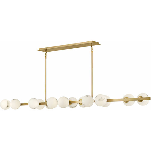 Selene 14-light Linear Chandelier in Brass by Fredrick Ramond