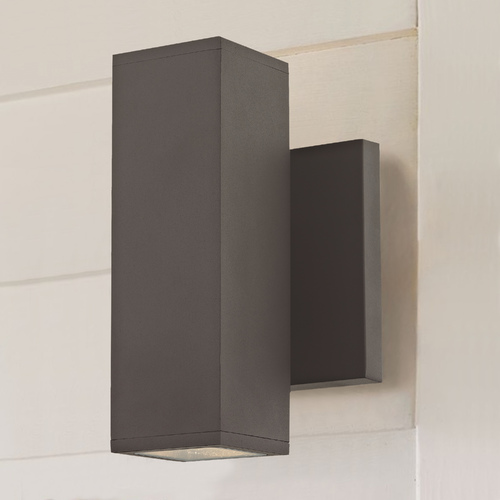 Square Cylinder Outdoor Wall Light Up / Down Bronze