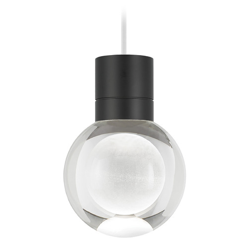 Mina LED Warm Dim Mini Pendant in Black & White by Visual Comfort Modern