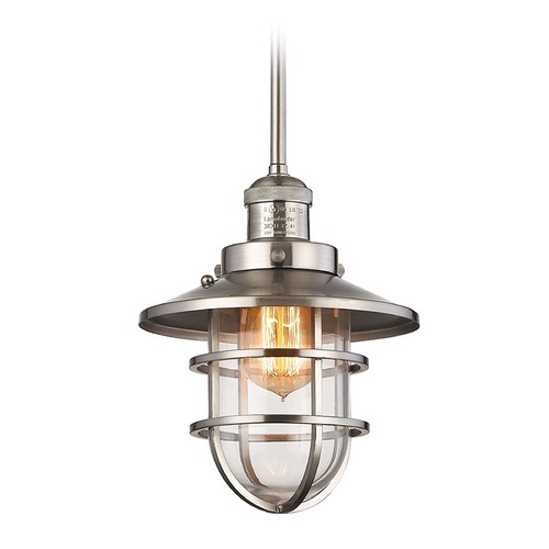 Elk Lighting Elk Lighting Seaport Satin Nickel Mini-Pendant Light with Bowl / Dome Shade 66354/1