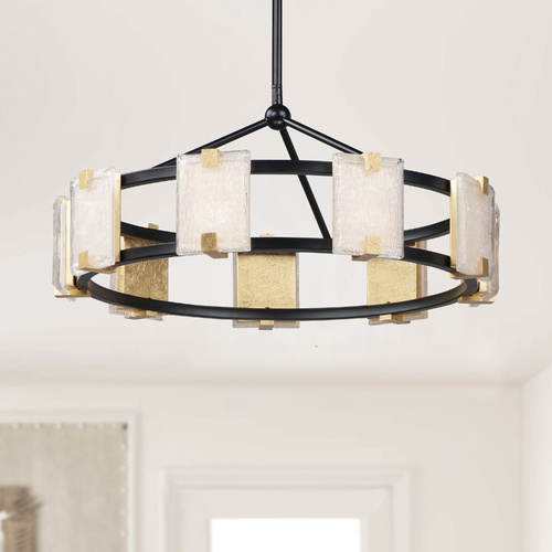 Maxim Lighting Radiant Black & Gold Leaf LED Chandelier by Maxim Lighting 39535CYBKGL