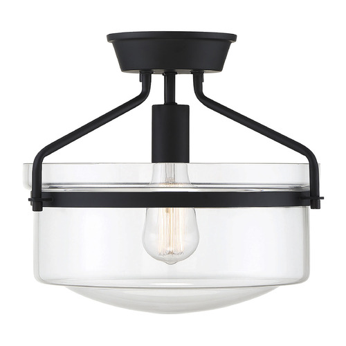 13.25-Inch Semi-Flush Mount in Matte Black by Meridian