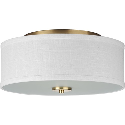 Inspire 13-Inch Flush Mount in Satin Brass by Progress Lighting