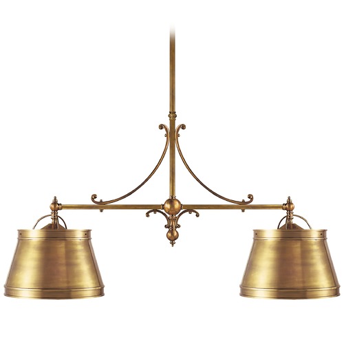 E.F. Chapman Sloane Shop Light in Antique Brass by Visual Comfort Signature