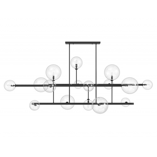 Delilah 84-Inch Linear Chandelier in Black by Avenue Lighting