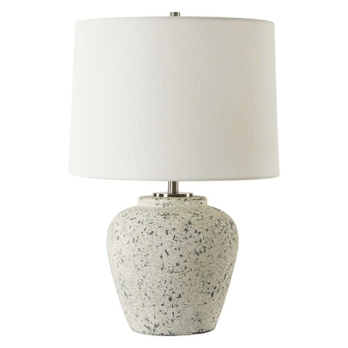 The Uttermost Company Rupture Aged Ivory & Brushed Nickel Table Lamp with Empire Shade