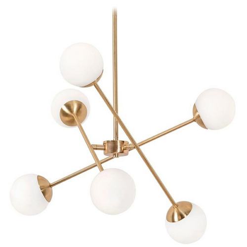 Afx Lighting Pearl Satin Brass LED Pendant Light with Globe Shade
