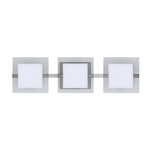 Besa Lighting Besa Alex Satin Nickel Halogen Vanity Light Handcrafted Glass 3WS-773539-SN