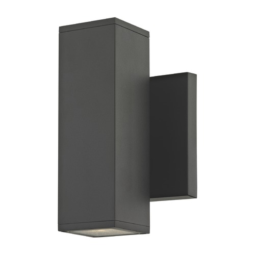 Black Outside Wall Light Square Cylinder Up / Down