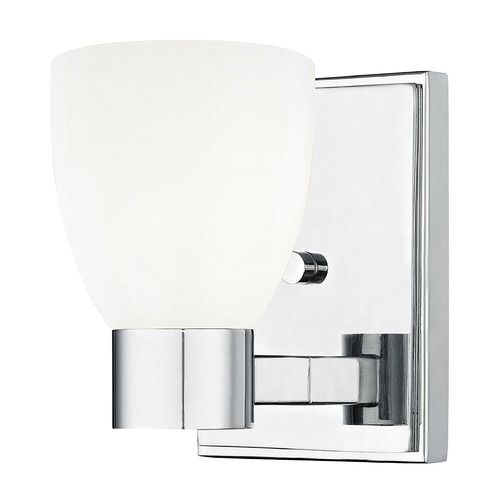 Shiny Opal White Glass Sconce Chrome