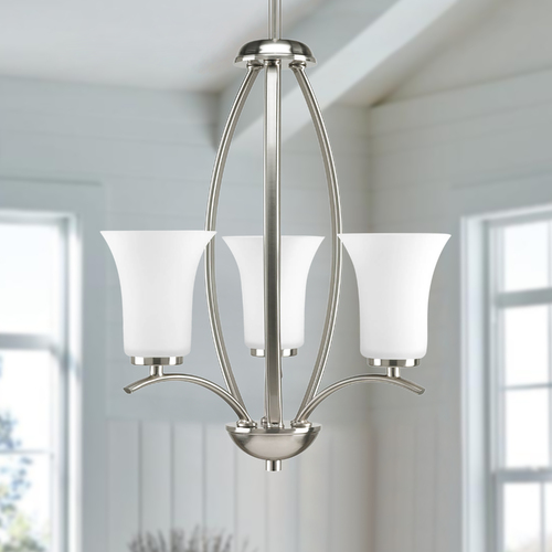 Progress Lighting Joy 14.63-Inch Chandelier in Brushed Nickel by Progress Lighting P3587-09