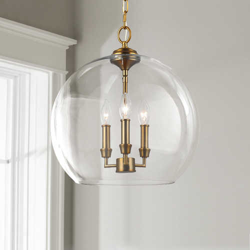 Visual Comfort Studio Collection Lawler Burnished Brass Pendant by Visual Comfort Studio F3155/3BBS