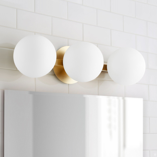 21.75-Inch Aged Brass Bathroom Light by Quorum Lighting