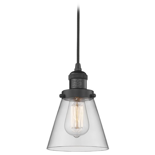 Innovations Lighting Innovations Lighting Small Cone Matte Black Mini-Pendant Light with Conical Shade 201C-BK-G62