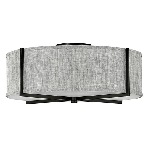 Axis Large Semi-Flush in Black & Heathered Gray by Hinkley Lighting