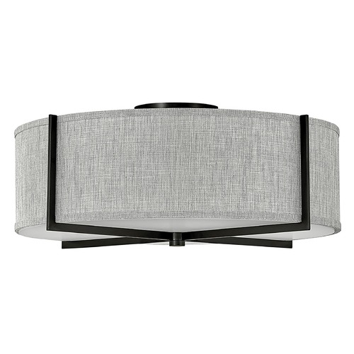 Hinkley Axis Large Semi-Flush in Black & Heathered Gray by Hinkley Lighting 41709BK