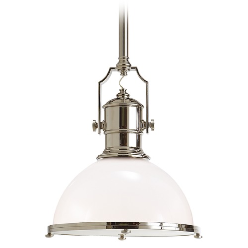 Visual Comfort Signature Collection E.F. Chapman Country Industrial Pendant in Nickel by Visual Comfort Signature CHC5136PNWG