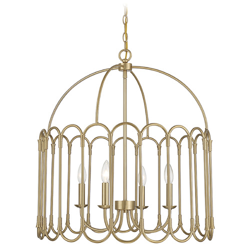 24-Inch Pendant in Natural Brass by Meridian