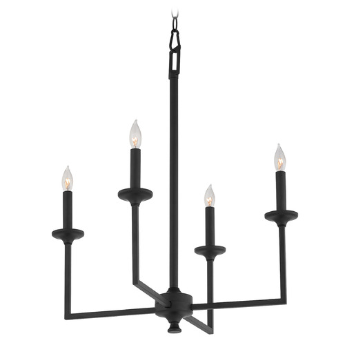 Quorum Lighting Eldorado Matte Black Chandelier by Quorum Lighting 6005-4-59
