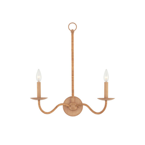 Saxon 2-Light Wall Sconce in Saddle Tan by Currey & Company