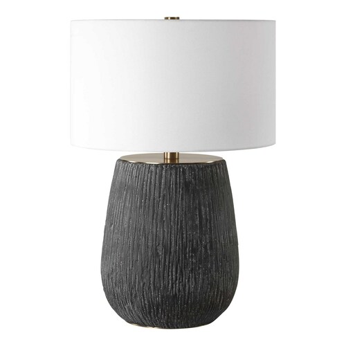 The Uttermost Company Americana Aged Black Table Lamp with Drum Shade