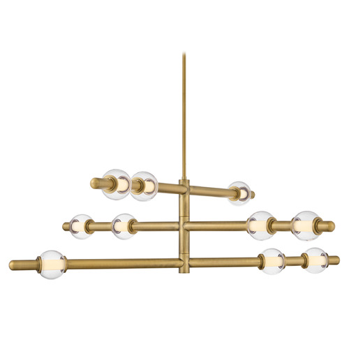 Hinkley Saxon Lacquered Brass LED Chandelier