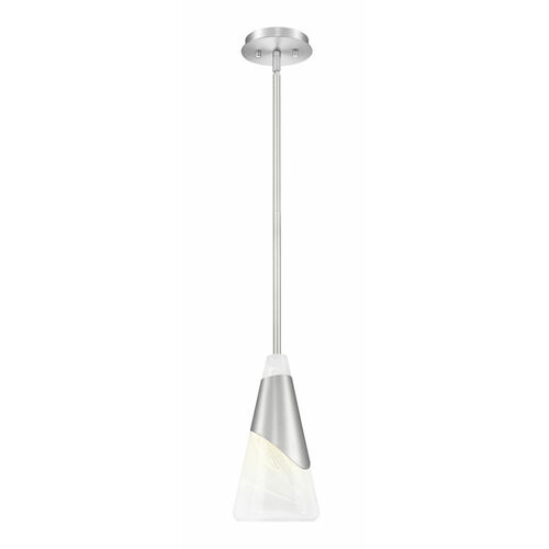 Z-Lite Z-Lite Aimie Brushed Nickel Mini-Pendant Light with Conical Shade 828P7-ROD-BN