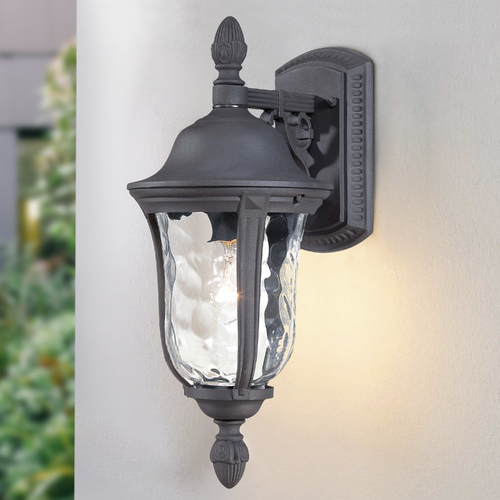 Minka Lavery Outdoor Wall Light with Clear Glass in Black Finish 8997-66