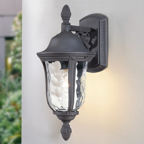 Outdoor Wall Light with Clear Glass in Black by Minka Lavery