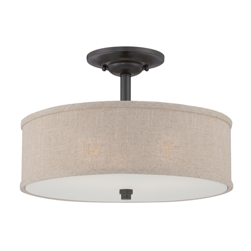 Quoizel Lighting Cloverdale 17-Inch Semi-Flush in Mottled Cocoa by Quoizel Lighting CRA1717MC