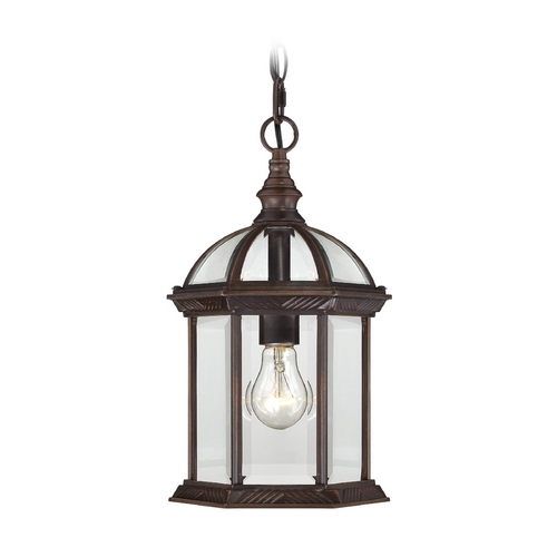 Outdoor Hanging Light with Clear Glass in Rustic Bronze by Nuvo Lighting