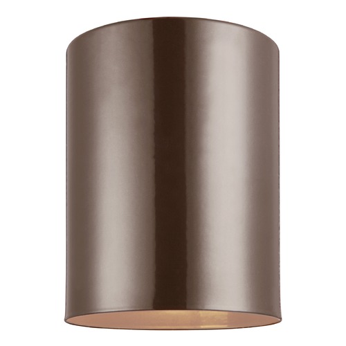 Cylindrical LED Flush Mount in Bronze by Visual Comfort Studio