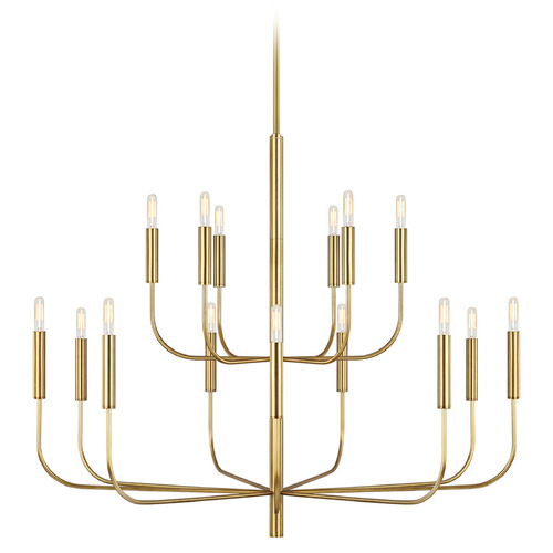 ED Ellen Degeneres 15Lt. Two-Tier Brianna Burnished Brass Chandelier