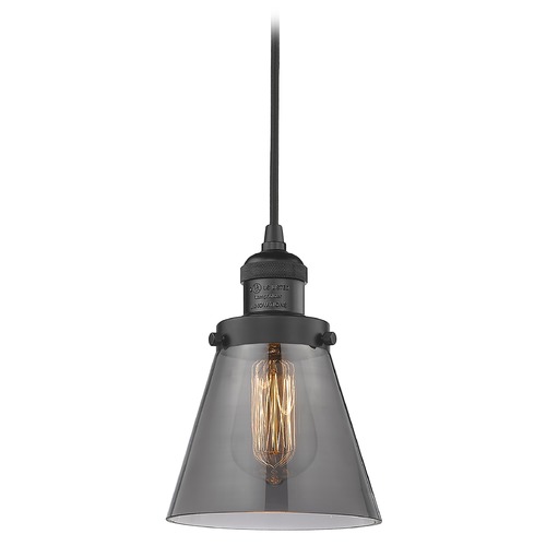 Innovations Lighting Innovations Lighting Small Cone Matte Black Mini-Pendant Light with Conical Shade 201C-BK-G63