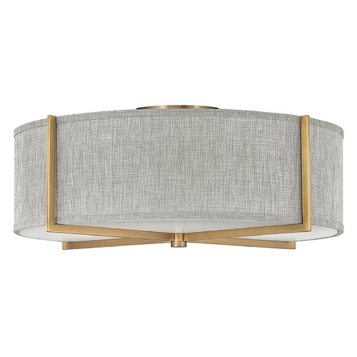 Axis Large Semi-Flush in Brass & Heathered Gray by Hinkley Lighting