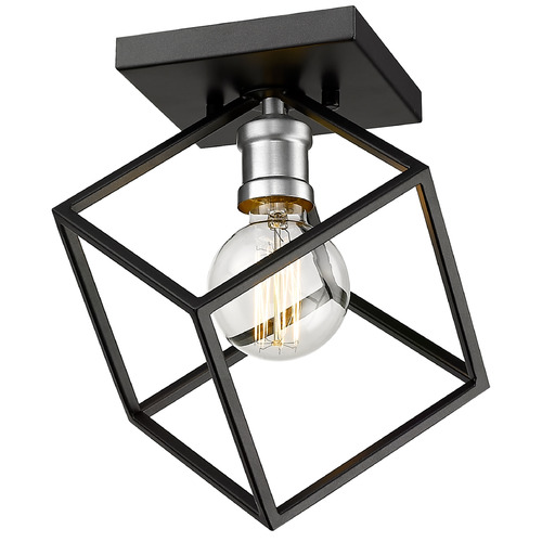 Vertical Matte Black & Brushed Nickel Flush Mount by Z-Lite