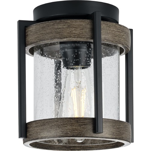 Whitmire Outdoor Flush Mount in Black & Aged Oak by Progress Lighting