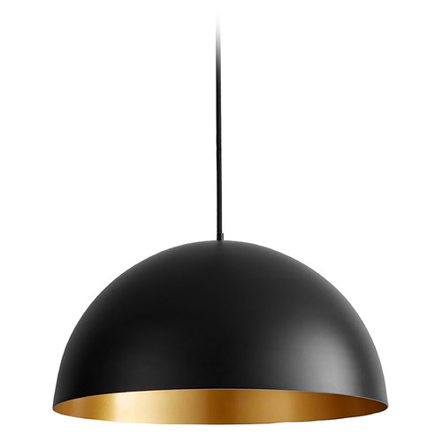 Lucci 16-Inch LED Pendant in Black & Brass by Oxygen Lighting