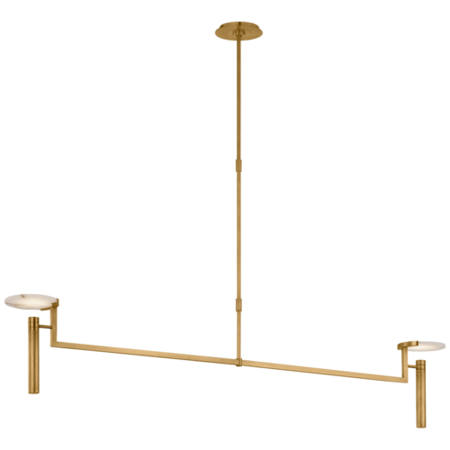 Visual Comfort Signature Collection Melange XL Floating Disc Linear Chandelier in Brass by VC Signature KW5605AB-ALB