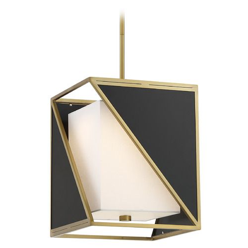 Metropolitan Lighting Aspect LED Pendant in Coal & Soft Brass by Metropolitan Lighting N7532-726-L