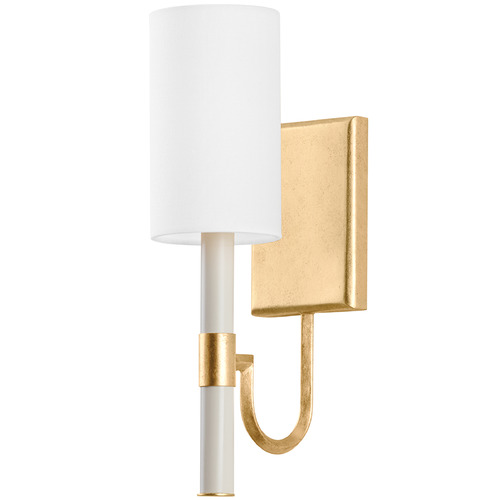 Troy Lighting Gustine Vintage Gold Leaf & Cream-Colored Candle LED Sconce