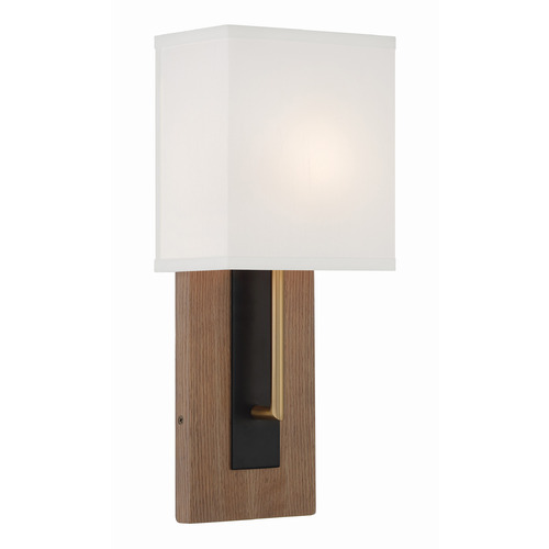 Crystorama Lighting Brent Matte Black, Vibrant Gold Sconce