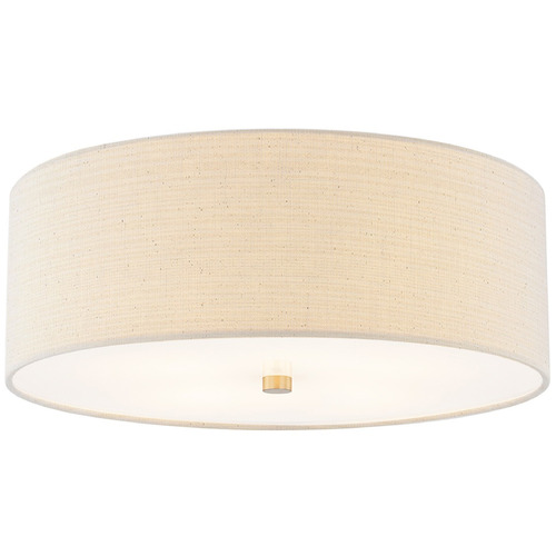 Justice Design Group Justice Design Classic 18 Inch Drum Flush Mount Brass FAB-9731-CREM-BRSS