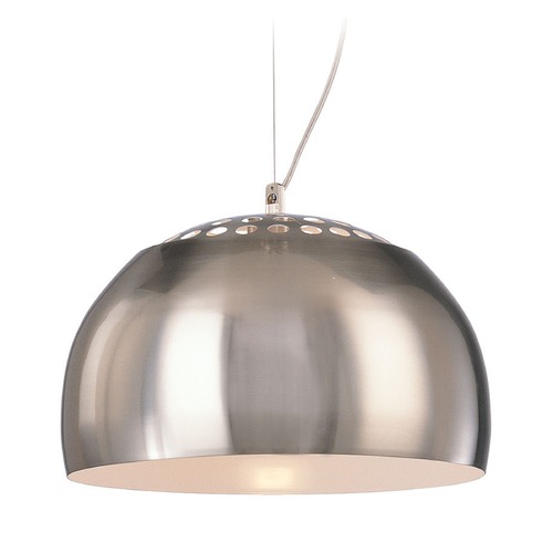 George Kovacs Brushed Nickel Pendant Light with Bowl / Dome Shade