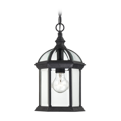 Outdoor Hanging Light with Clear Glass in Textured Black by Nuvo Lighting