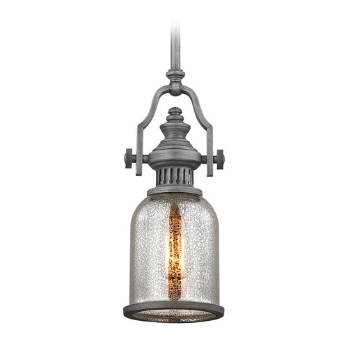 Elk Lighting Mercury Glass Mini-Pendant Light Zinc Elk Lighting 66534-1