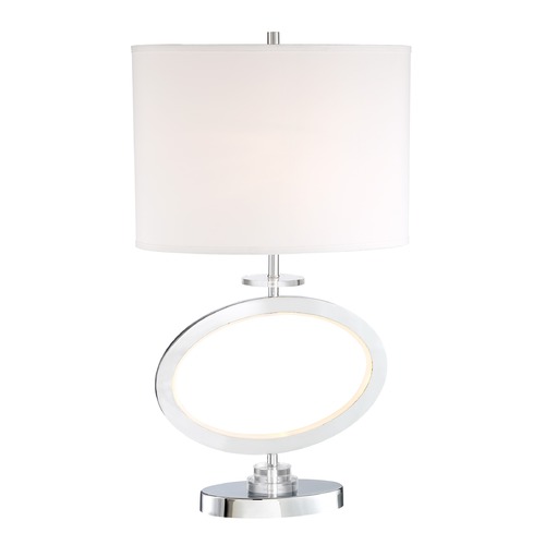 Lite Source Lighting Lite Source Renia II Chrome Table Lamp with Oval Shade LS-23074