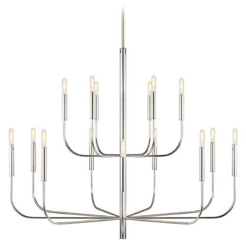 ED Ellen Degeneres 15Lt. Two-Tier Brianna Polished Nickel Chandelier