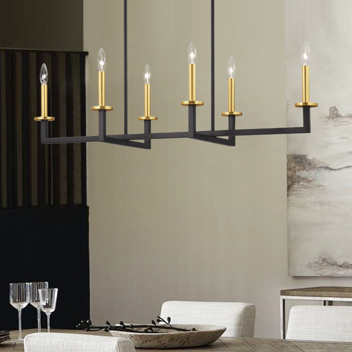 Blakely Graphite 6-Light Linear Chandelier by Progress Lighting