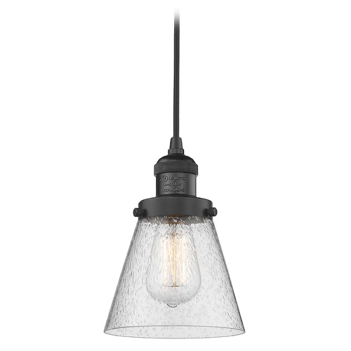 Innovations Lighting Innovations Lighting Small Cone Matte Black Mini-Pendant Light with Conical Shade 201C-BK-G64